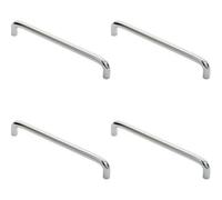 Loops 4X Round D Bar Cabinet Pull Handle 170 X 10mm 160mm Fixing Centres Chrome