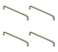 Loops 4X Round D Bar Cabinet Pull Handle 170 X 10mm 160mm Fixing Centres Satin Nickel