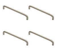 Loops 4x Round D Bar Cabinet Pull Handle 170 x 10mm 160mm Fixing Centres Satin Nickel in Metallics Loops Metallics