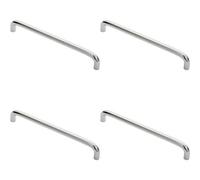 Loops 4X Round D Bar Cabinet Pull Handle 202 X 10mm 192mm Fixing Centres Chrome