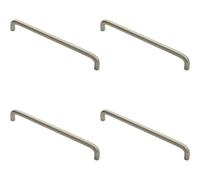 Loops 4X Round D Bar Cabinet Pull Handle 202 X 10mm 192mm Fixing Centres Satin Nickel