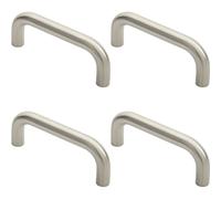 Loops 4x Round D Bar Pull Handle 169 x 19mm 150mm Fixing Centres Satin Stainless Steel in Metallics Loops Metallics