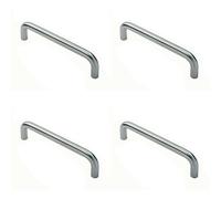 Loops 4x Round D Bar Pull Handle 22mm Dia 150mm Fixing Centres Satin Stainless Steel in Metallics Loops Metallics