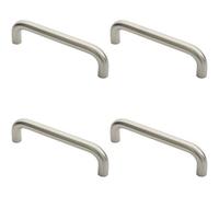 Loops 4X Round D Bar Pull Handle 22mm Dia 225mm Fixing Centres Satin Stainless Steel