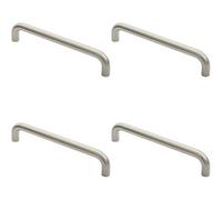 Loops 4X Round D Bar Pull Handle 22mm Dia 300mm Fixing Centres Satin Stainless Steel