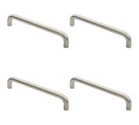 Loops 4x Round D Bar Pull Handle 22mm Dia 300mm Fixing Centres Satin Stainless Steel in Metallics Loops Metallics