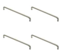 Loops 4x Round D Bar Pull Handle 22mm Dia 450mm Fixing Centres Satin Stainless Steel in Metallics Loops Metallics