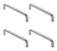 Loops 4x Round D Bar Pull Handle 244 19mm 225mm Fixing Centres Satin Steel in Metallics Loops Metallics