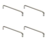 Loops 4x Round D Bar Pull Handle 319 x 19mm 300mm Fixing Centres Bright Steel in Metallics Loops Metallics