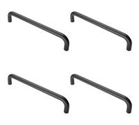 Loops 4X Round D Bar Pull Handle 319 X 19mm 300mm Fixing Centres Matt Black