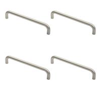 Loops 4x Round D Bar Pull Handle 319 x 19mm 300mm Fixing Centres Satin Stainless Steel in Metallics Loops Metallics