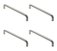 Loops 4X Round D Bar Pull Handle 319 X 19mm 300mm Fixing Centres Satin Steel