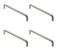 Loops 4x Round D Bar Pull Handle 319 x 19mm 300mm Fixing Centres Satin Steel in Metallics Loops Metallics