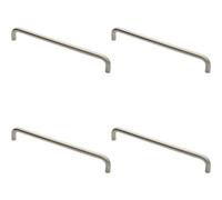 Loops 4X Round D Bar Pull Handle 444 X 19mm 425mm Fixing Centres Satin Steel