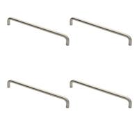 Loops 4x Round D Bar Pull Handle 444 x 19mm 425mm Fixing Centres Satin Steel in Metallics Loops Metallics