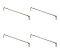 Loops 4X Round D Bar Pull Handle 469 X 19mm 450mm Fixing Centres Bright Steel