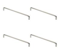 Loops 4x Round D Bar Pull Handle 469 x 19mm 450mm Fixing Centres Bright Steel in Metallics Loops Metallics