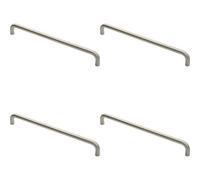 Loops 4X Round D Bar Pull Handle 469 X 19mm 450mm Fixing Centres Satin Stainless Steel