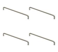 Loops 4x Round D Bar Pull Handle 469 x 19mm 450mm Fixing Centres Satin Stainless Steel in Metallics Loops Metallics