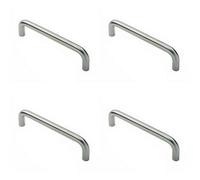 Loops 4X Round D Bar Pull Handle 469 X 19mm 450mm Fixing Centres Satin Steel