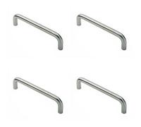 Loops 4x Round D Bar Pull Handle 469 x 19mm 450mm Fixing Centres Satin Steel in Metallics Loops Metallics