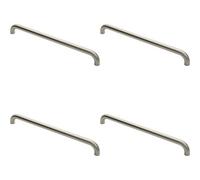 Loops 4X Round D Bar Pull Handle 630 X 30mm 600mm Fixing Centres Satin Steel