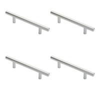Loops 4X Round T Bar Cabinet Pull Handle 156 X 12mm 96mm Fixing Centres Chrome