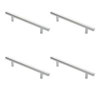 Loops 4X Round T Bar Cabinet Pull Handle 188 X 12mm 128mm Fixing Centres Chrome