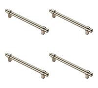 Loops 4X Round T Bar Cabinet Pull Handle 200 X 14mm 160mm Fixing Centres Satin Nickel