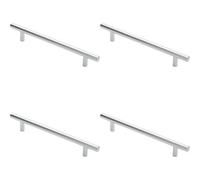 Loops 4X Round T Bar Cabinet Pull Handle 220 X 12mm 160mm Fixing Centres Chrome