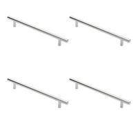 Loops 4X Round T Bar Cabinet Pull Handle 252 X 12mm 192mm Fixing Centres Chrome