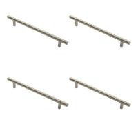 Loops 4X Round T Bar Cabinet Pull Handle 252 X 12mm 192mm Fixing Centres Satin Nickel