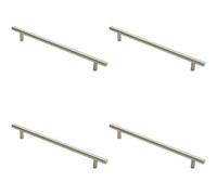 Loops 4X Round T Bar Cabinet Pull Handle 284 X 12mm 224mm Fixing Centres Satin Nickel