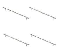 Loops 4X Round T Bar Cabinet Pull Handle 348 X 12mm 288mm Fixing Centres Chrome