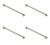 Loops 4X Round T Bar Cabinet Pull Handle 360 X 14mm 320mm Fixing Centres Satin Nickel
