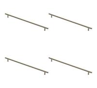 Loops 4X Round T Bar Cabinet Pull Handle 444 X 12mm 384mm Fixing Centres Satin Nickel