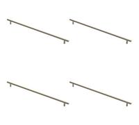 Loops 4X Round T Bar Cabinet Pull Handle 508 X 12mm 448mm Fixing Centres Satin Nickel
