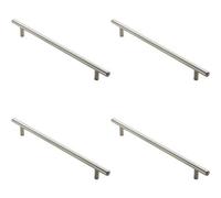 Loops 4X Round T Bar Cabinet Pull Handle 828 X 12mm 768mm Fixing Centres Satin Nickel