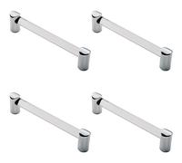 Loops 4x Round Tube Pull Handle 180 x 16mm 160mm Fixing Centres Clear & Chrome Loops Multicolor