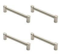 Loops 4X Round Tube Pull Handle 180 X 16mm 160mm Fixing Centres Satin Nickel