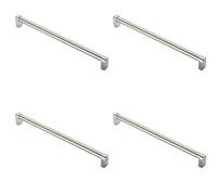 Loops 4X Round Tube Pull Handle 336 X 16mm 320mm Fixing Centres Satin Nickel & Chrome