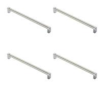 Loops 4x Round Tube Pull Handle 336 x 16mm 320mm Fixing Centres Satin Nickel & Chrome in Metallics Loops Metallics