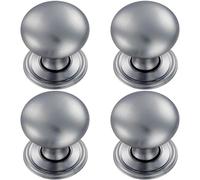 Loops 4x Round Victorian Cupboard Door Knob 38mm Dia Satin Chrome Cabinet Handle Loops Multicolor