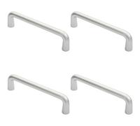 Loops 4X Rounded D Shaped Bar Handle 225 X 19mm Diameter Satin Anodised Aluminium