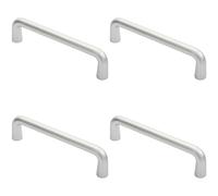 Loops 4x Rounded D Shaped Bar Handle 225 x 19mm Diameter Satin Anodised Aluminium Loops Multicolor