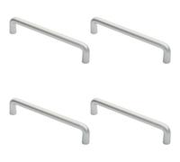 Loops 4X Rounded D Shaped Bar Handle 300 X 22mm Diameter Satin Anodised Aluminium