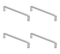 Loops 4x Rounded D Shaped Bar Handle 300 x 22mm Diameter Satin Anodised Aluminium Loops Multicolor