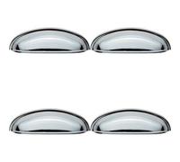 Loops 4X Shaker Cup Pull Handle 124 X 35mm 96mm Fixing Centres Polished Chrome