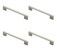 Loops 4X Slim D Shape Pull Handle 152 X 7.5mm 128mm Fixing Centres Satin Nickel