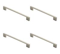 Loops 4X Slim D Shape Pull Handle 220 X 8.5mm 192mm Fixing Centres Satin Nickel